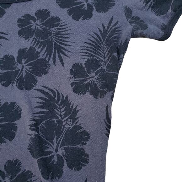 Victoria's Secret PINK Tropical Print Bodysuit Short Sleeve Palm Grey Black XS - Picture 4 of 11